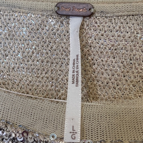 FP | Champagne Dreams Sequined Slouchy Dolman Cropped Boxy Blouse - Picture 12 of 15